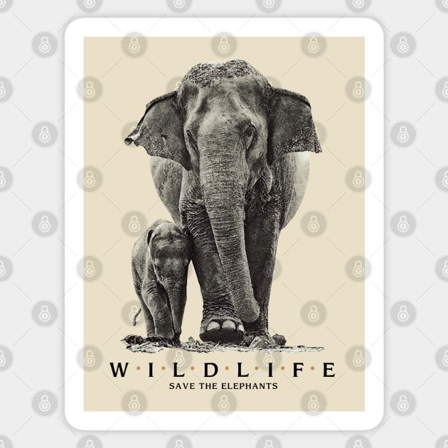 Save The Beautiful Wildlife Elephant Sticker by KewaleeTee